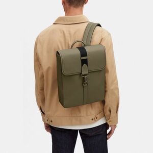 COACH Blaine Olive Green Leather Men's Backpack